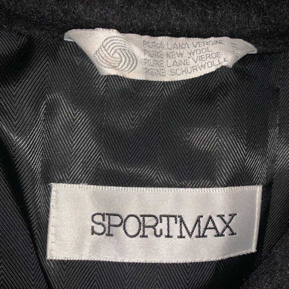 Sportmax Max Mara Womens  Morgana Wool Coat, Black 4 - Picture 7 of 8